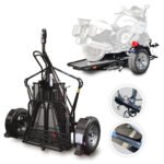 Go! Series Single Rail Folding Motorcycle Trailers – Deluxe Chrome Wheels Balanced