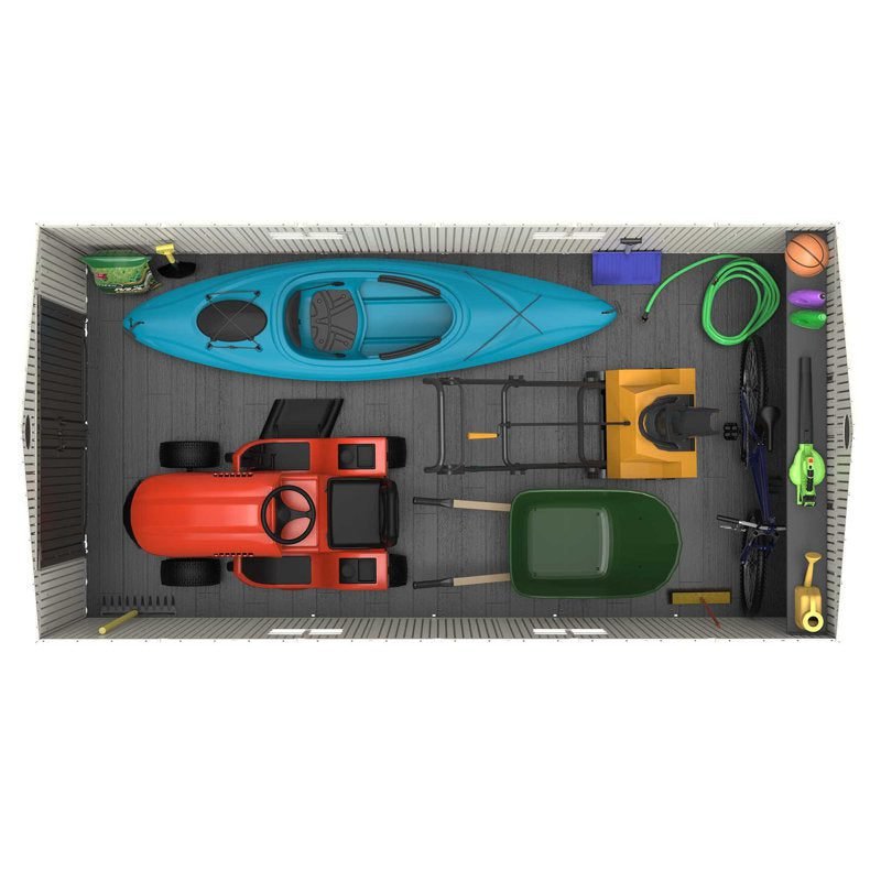 15 Ft. x 8 Ft. High-Density Polyethylene (Plastic) Steel Reinforced Outdoor Storage Shed - Image 3