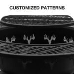 Red Mountain Valley 47 in. Wood-Burning Fire Pit with Adjustable BBQ Grate, Deer Head - Image 4