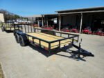6’4″ x 16 Utility Trailer Double Axle Dovetail With Gate Powder Coated (2) 3500lb Axles