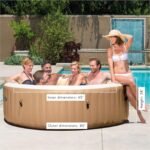 Intex: PureSpa: Sahara Tan Inflatable Hot Tub Set – 6 Person – 85″ Round Outdoor Heated Bubble Spa, Jet Massage, Cover, Hard Water Treatment System - Image 3