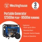 Westinghouse WGen9500c Remote Electric Start 9500-Watt Single Fuel (Gasoline) Portable Generator WGEN9500C - Image 2