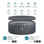 Wave Atlantic 6-Person Inflatable Hot Tub | Integrated Eco Heater | 130 Aquajet Massage System | Anti-Freeze Protection | Quick 15-Minute Setup | Gray Rattan - Image 5