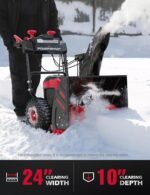 PowerSmart HB2805A 80V 24-Inch Self-Propelled 2-Stage Cordless Snow Blower with 6.0Ah Battery & Charger - Image 3