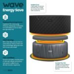 Wave Atlantic 6-Person Inflatable Hot Tub | Integrated Eco Heater | 130 Aquajet Massage System | Anti-Freeze Protection | Quick 15-Minute Setup | Gray Rattan - Image 6