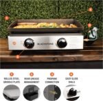 Blackstone 22″ Portable Tabletop Griddle – Dual Burner Flat Top Grill, 24,000 BTU Propane with Stainless Steel Faceplate & Rear Grease System - Image 2