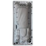 Canadian Spa Co 15 – Person 72 – Jet Acrylic Rectangular Hot Tub with Ozonator and Built-In Speaker in Sterling Silver, Walnut - Image 2