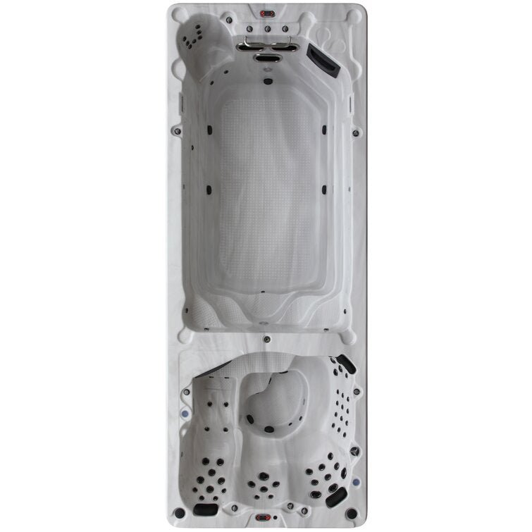 Canadian Spa Co 17 – Person 73 – Jet Acrylic Rectangular Hot Tub with Ozonator and Built-In Speaker in Sterling Silver, Walnut - Image 2