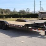 22 Foot Big Tex Heavy Duty with Drive-Over Fender Black Equipment Trailer (14DF-19BK+3KR)