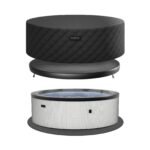 Wave Tahoe 4 Person Eco-Foam Round Hot Tub EnergySave Bundle with 70 Aquajet Massage System | Graphite Gray