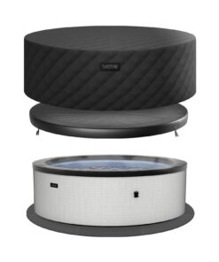 Wave Tahoe 4 Person Eco-Foam Round Hot Tub EnergySave Bundle with 70 Aquajet Massage System | Graphite Gray