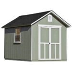 Installed Meridian 8 ft. x 10 ft. Wood Storage Shed with Driftwood Shingles
