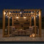 SummerCove 10.5 ft. x 10 ft. Cedar Wood Pergola with Adjustable Hanging Planters - Image 3